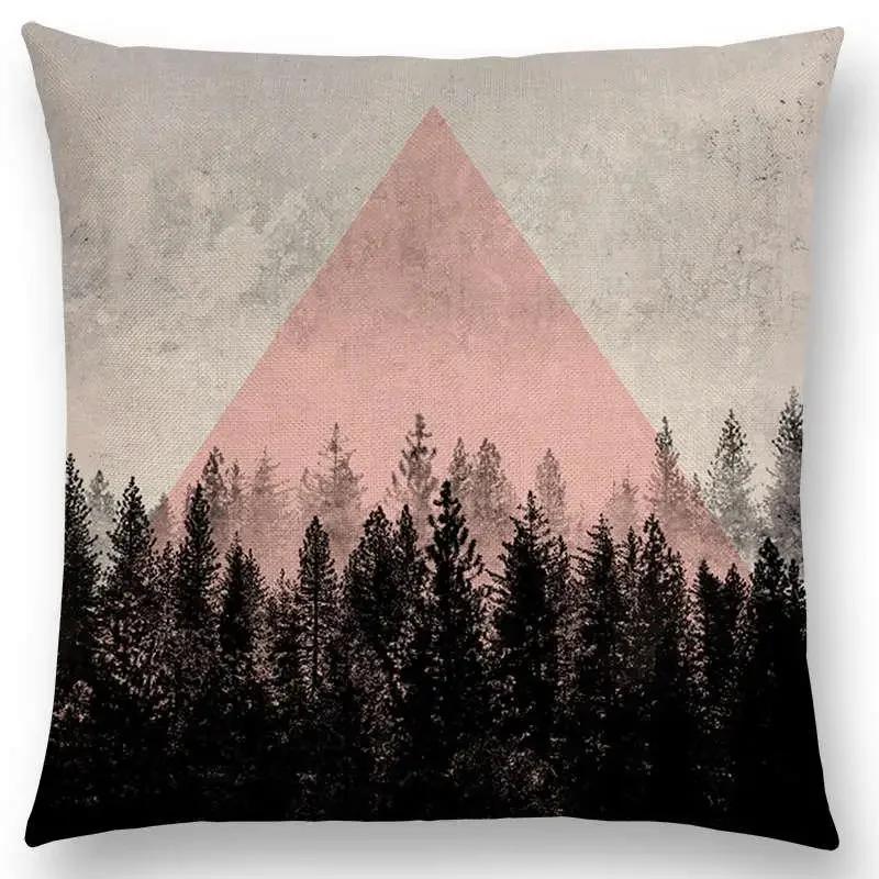 Neuestes Design Verfügbar Geometrische Texturen Grafischer Minimalismus Drucke Magischer Wald Kissenbezug