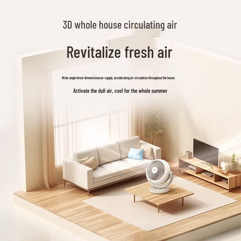 Midea 3D Oscillation Circulation Floor Fan CN Plug (adapter Included)