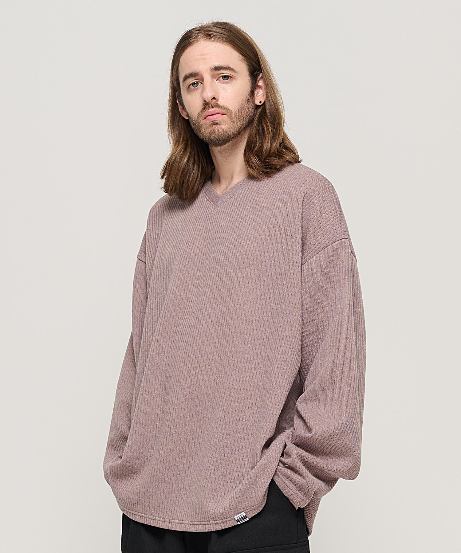 Cargo Bros Cb V-Neck Oversized Knit (Beige) Free