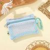 Portable Dopamine Color Cosmetic Bag Transparent Large Capacity Lipstick Key Storage Pouch Mesh Square Zipper Coin Purse