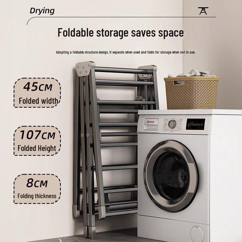Indoor Foldable Clothes Drying Rack: Floor-Standing Design for Home, Balcony, Bedroom, Baby Clothes and Quilts