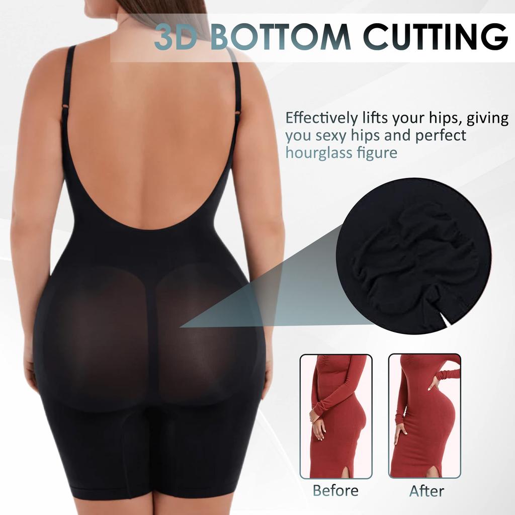 Vrouwen Buikcontrole Shapewear Body Sexy V-hals Lage rug U-duik maillots Tanktops Taille Trainer Full Body Shaper Afslanken Ondergoed Rompertjes