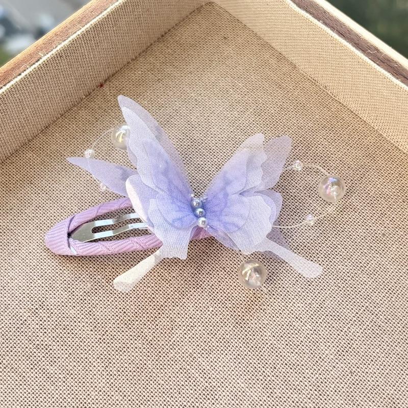 Organza Butterfly Claw Clips for Women Sparkly Beaded Hair Clamps,Prom Wedding Daily Hair Accessories Girl Hair Accessoires