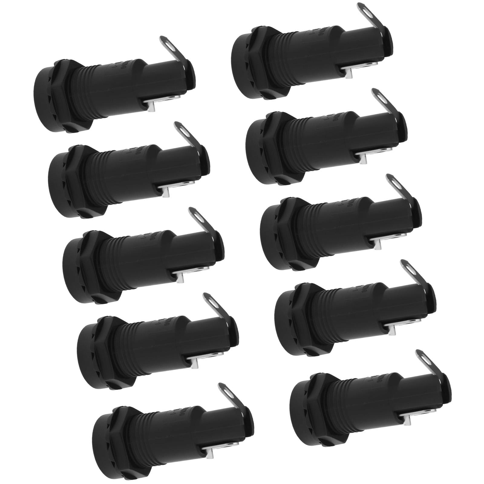 

10Pcs 10A 250V 5x20mm Fuses Holder Panel Mount Chassis Fuse Holder 250V 10A Fuse Tube Holder Easy to Installation