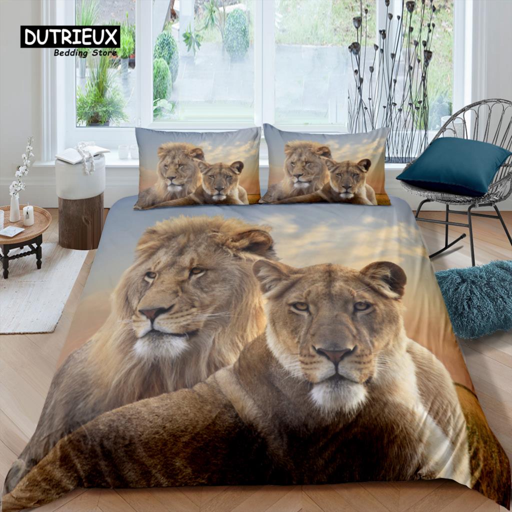 

Comforter Home Living Luxury 3D Two Lions Bedding Set Kids Bedding Set Queen And King Eu/Us/Au/Uk Size Comforter (quilt)-EU Single(135*200cm)3pcs