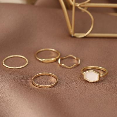 Stacked Five-piece Ring Three-piece Cold Wind Personality Ring Punk Style Ring Fashion Neutral Trend
