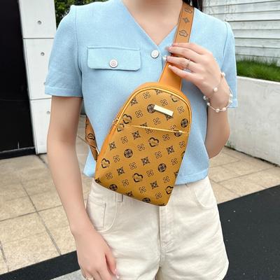 Fashion New Girls Chest Bag Ladies Crossbody Couple Chest Bag Men's Crossbody Bag Printed Lychee Pattern Decoration PU Material