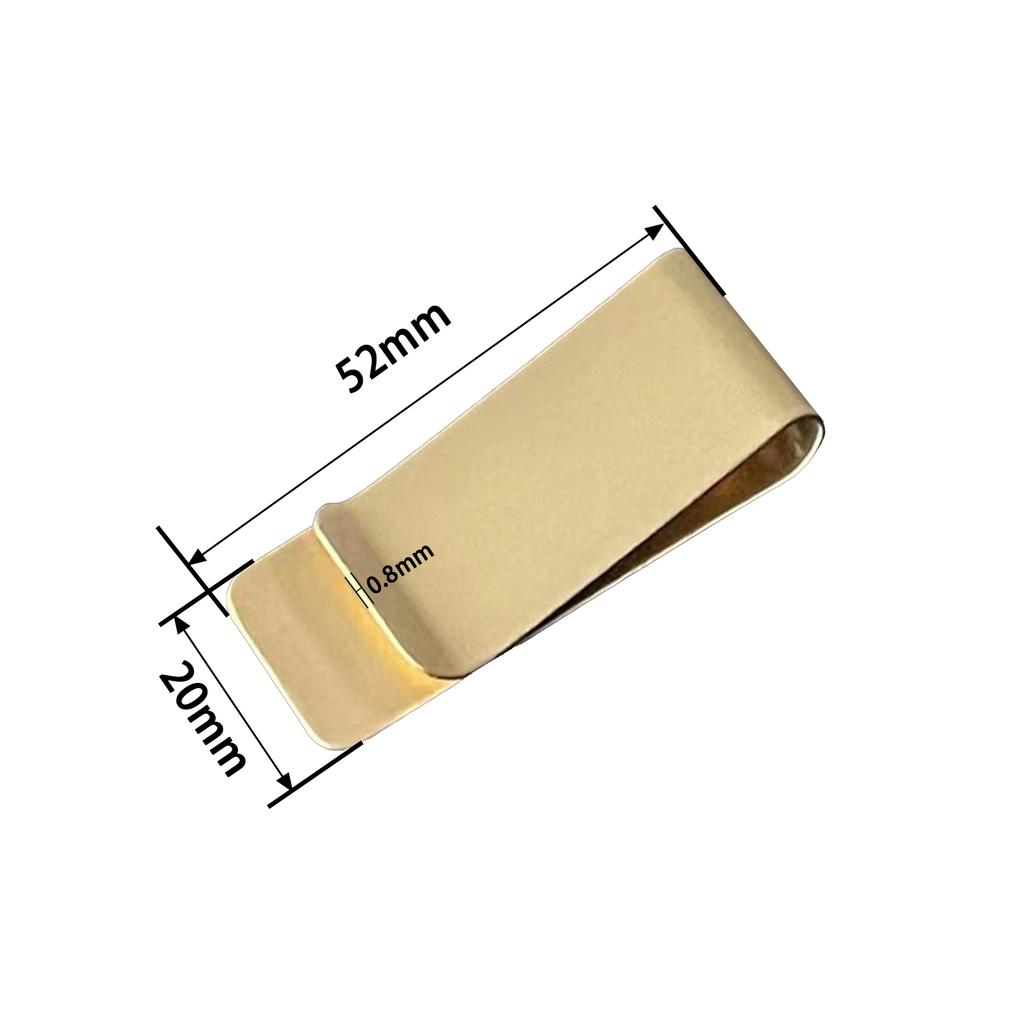 2pcs Metal Money Clip for Credit Card Holder Bill Clamp for Mini Purse Stainless Steel Brass Paper Clip for Notebook Bookmark