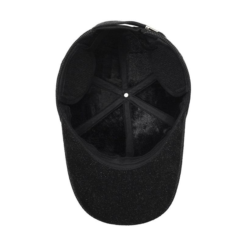 Winter Men'S Velvet Thickened Baseball Cap Middle-Aged And Elderly Outdoor Ear Protection Cap Casual Fashion Thermal Cotton Hat