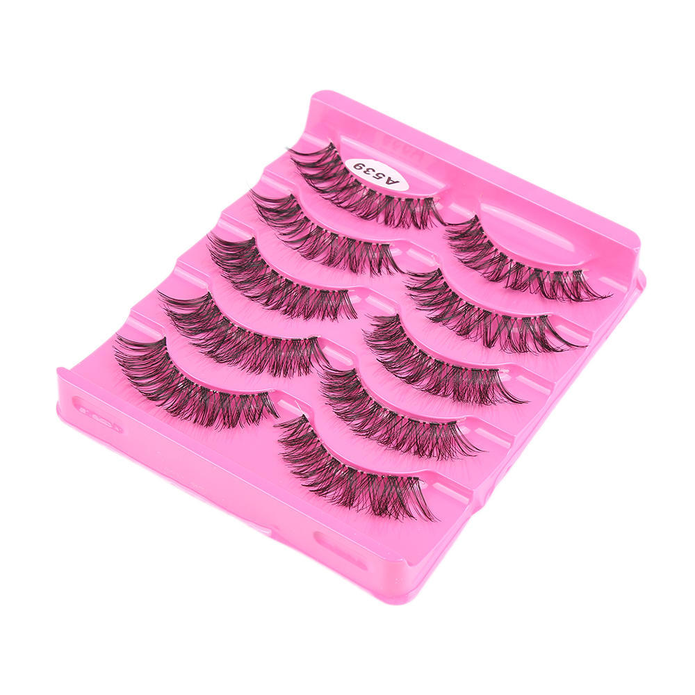 

5 пар 3D накладных ресниц, длинные толстые натуральные накладные ресницы, набор из норки для макияжа, перекрестное волокно, наращивание волокон ручной работы, шелковые ресницы