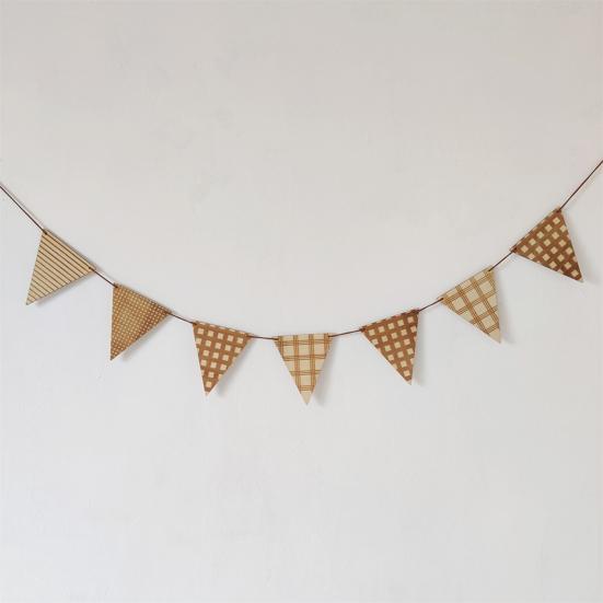 Proporczyk imprezowy Mocny, odporny na blaknięcie rekwizyt do zdjęć Wytrzymały, wielokrotnego użytku, tło, dekoracja ścienna Drewniana trójkątna flaga na przyjęcie urodzinowe do powieszenia w pomieszczeniach