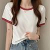 GMXIA Colorful O-neck Short Sleeve T-shirt Women's Summer Bottoming Shirt Slim Short Tops