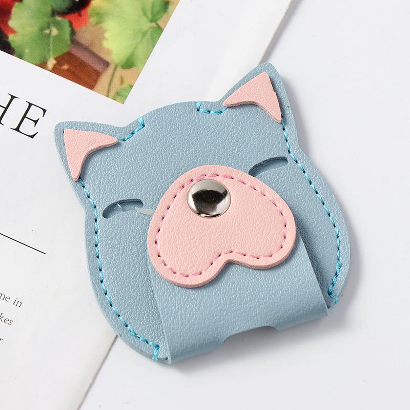 

Милый мультяшный кожаный органайзер для кабелей: Органайзер для хранения наушников и зарядного кабеля синий