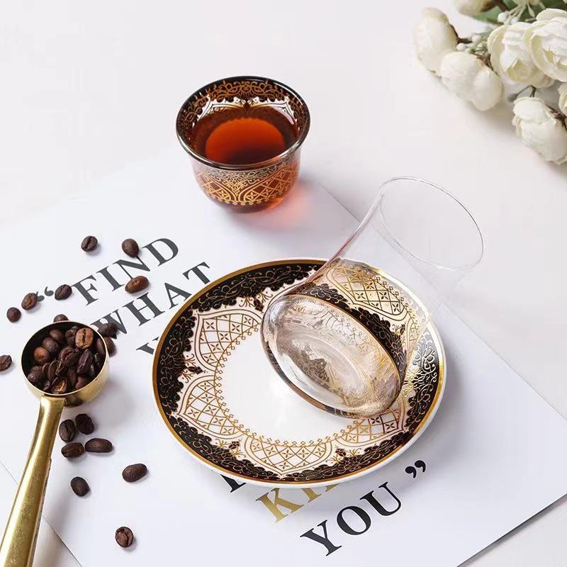 Tasse à café turque raffinée, élégante tasse à thé à motifs pour femmes