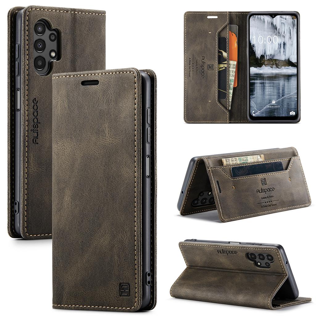 Premium Vintage Leather Wallet Case for Samsung Galaxy A14 4G/5G - RFID Protection Flip Cover with Card Slots, Shockproof Retro Style (4 Colors)