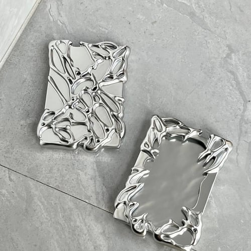 Metallic Trading Card Case, Card Case, Trading Card Holder, Silver, Y2K, Korea