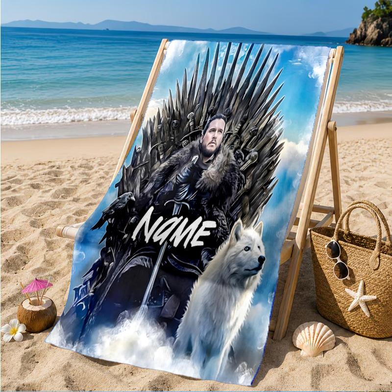 Custom Name Game Dragons Heroes Unite Beach Towel Microfiber Beach Towel, Lightweight and Quick-Dry, for Summer Travel, Swimming Pool Gift