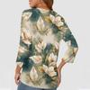 Women's Fashion Casual Round Neck Three Quarter Sleeve Printed T-Shirt Top