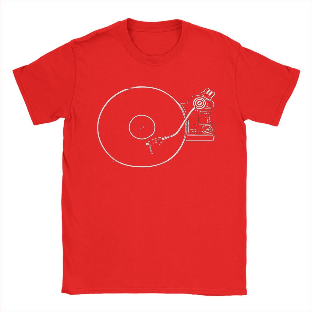 Vinyl Plattenspieler Skizzenzeichnung Sommer T-Shirts für Paare Neuheit Freizeit T-Shirt Kurzarm Vintage Top Tees