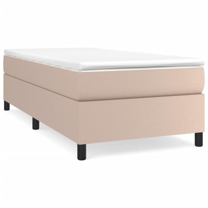 3144583 vidaXL Lit à sommier tapissier avec matelas Cappuccino 90x190 cm