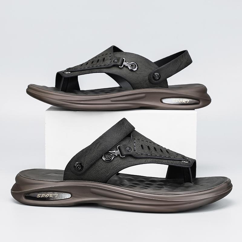 Fashion Summer New Men's Casual Comfortable Flip Flops Outdoor Beach Shoes Men Breathable Sandals British Leather Sandals