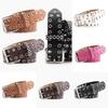 Hollowed Metal Women Leather Belt With Solid Color And Alloy Buckle Fashion