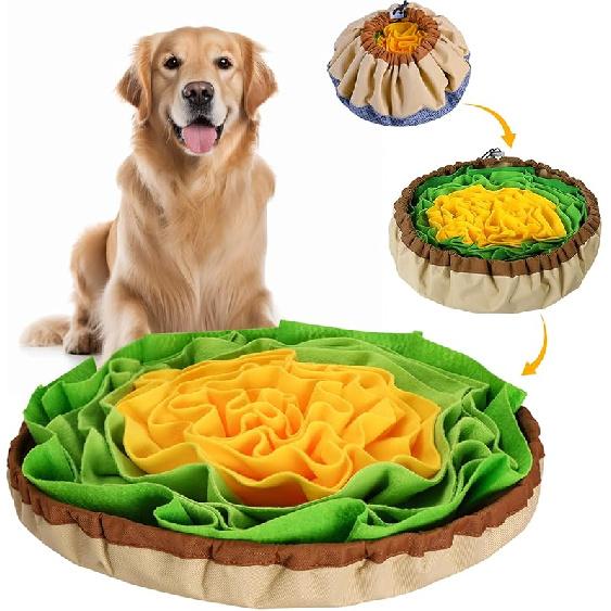 HOPET Snuffle Mat for Dogs Large Breed, 28.3''x28.3'' Interactive Puzzle Dog Food Mat, Easy to Clean, Durable, Mental Stimulation & Slow Feeding Game