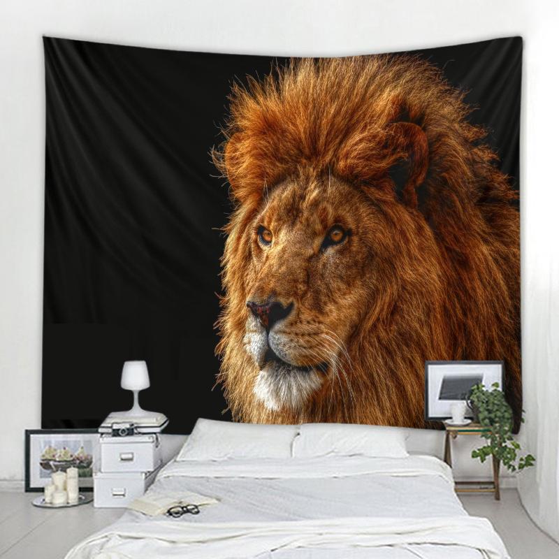 Boho Decor Living Room Bedroom Dorm Home Decor Lion Tapestry Animal Lion Background Wall Hanging
