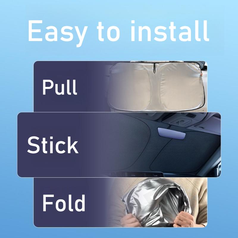 Car Front Window Car Windshield Sunshade Cover Rib-free Folding UV Sun Protection Summer Sun Shade Accessories
