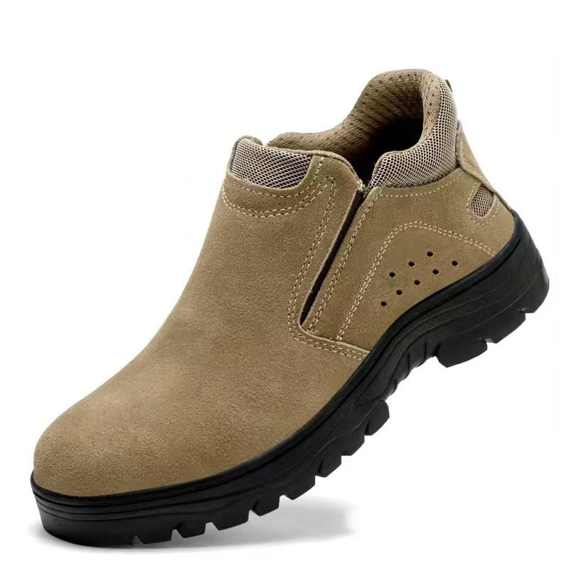 

Men Boots Lightweight Imwete Labor Protection Shoes Anti Piercing Cowhide Work Shoe Smashing Steel Toe Safety Size 42