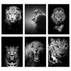 Black White Animal Wall Art Prints Unframed Modern Wild Lion Tiger Gorilla Posters for Living Room Bedroom Decor