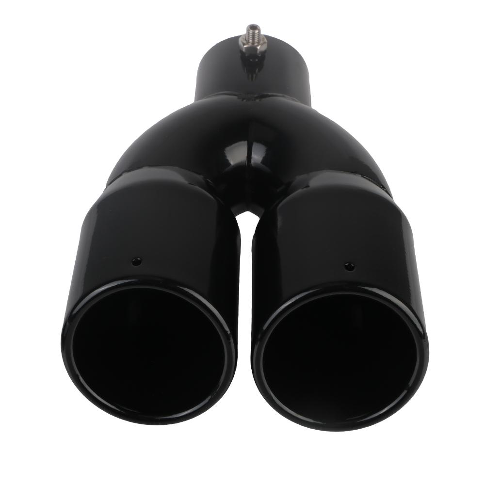 Tubo de escape trasero de doble barril de acero inoxidable con entrada de 63 mm para coche, accesorios universales para coche