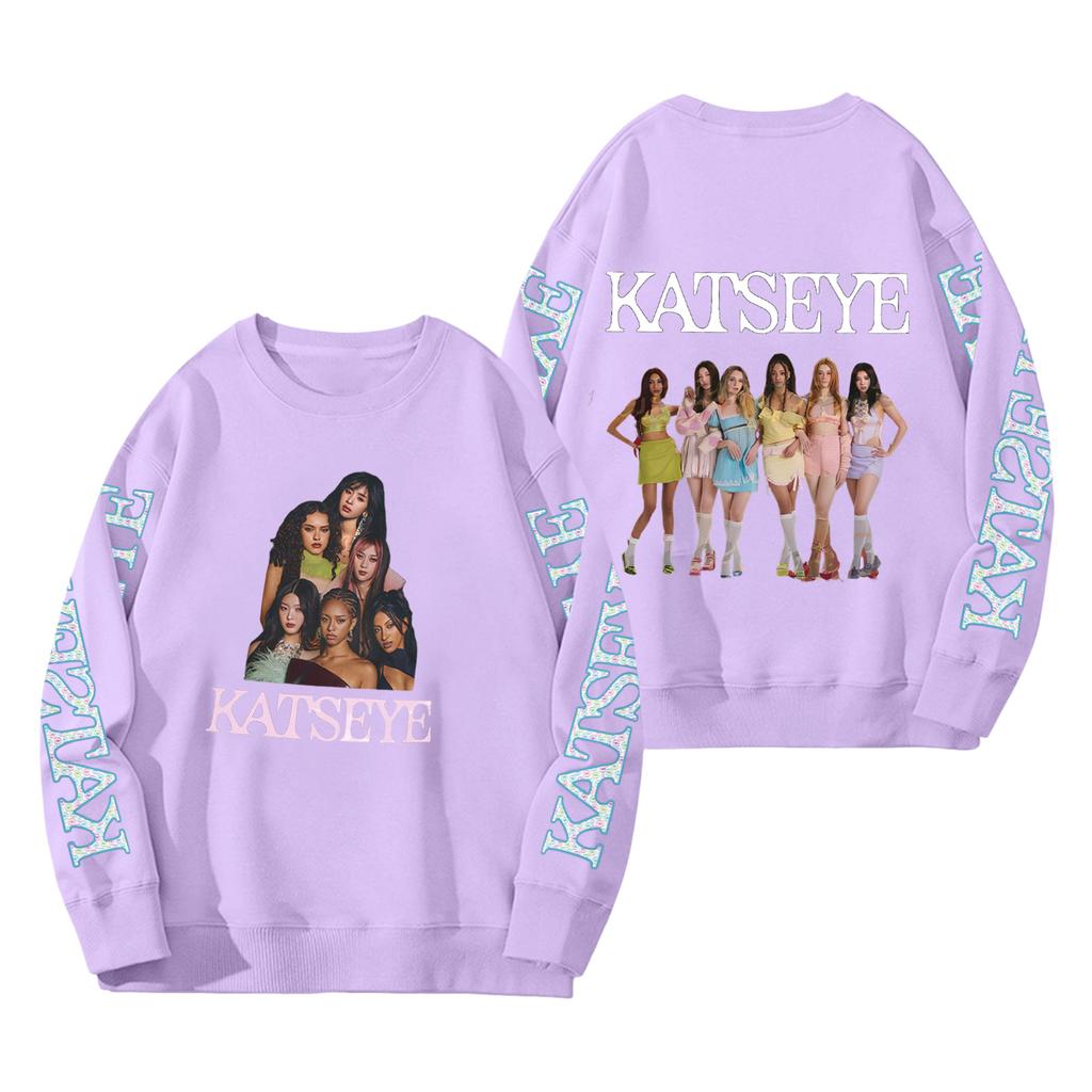 Women's Fashion Long Sleeve Print Round Neck Loose Pullover Sweater Top