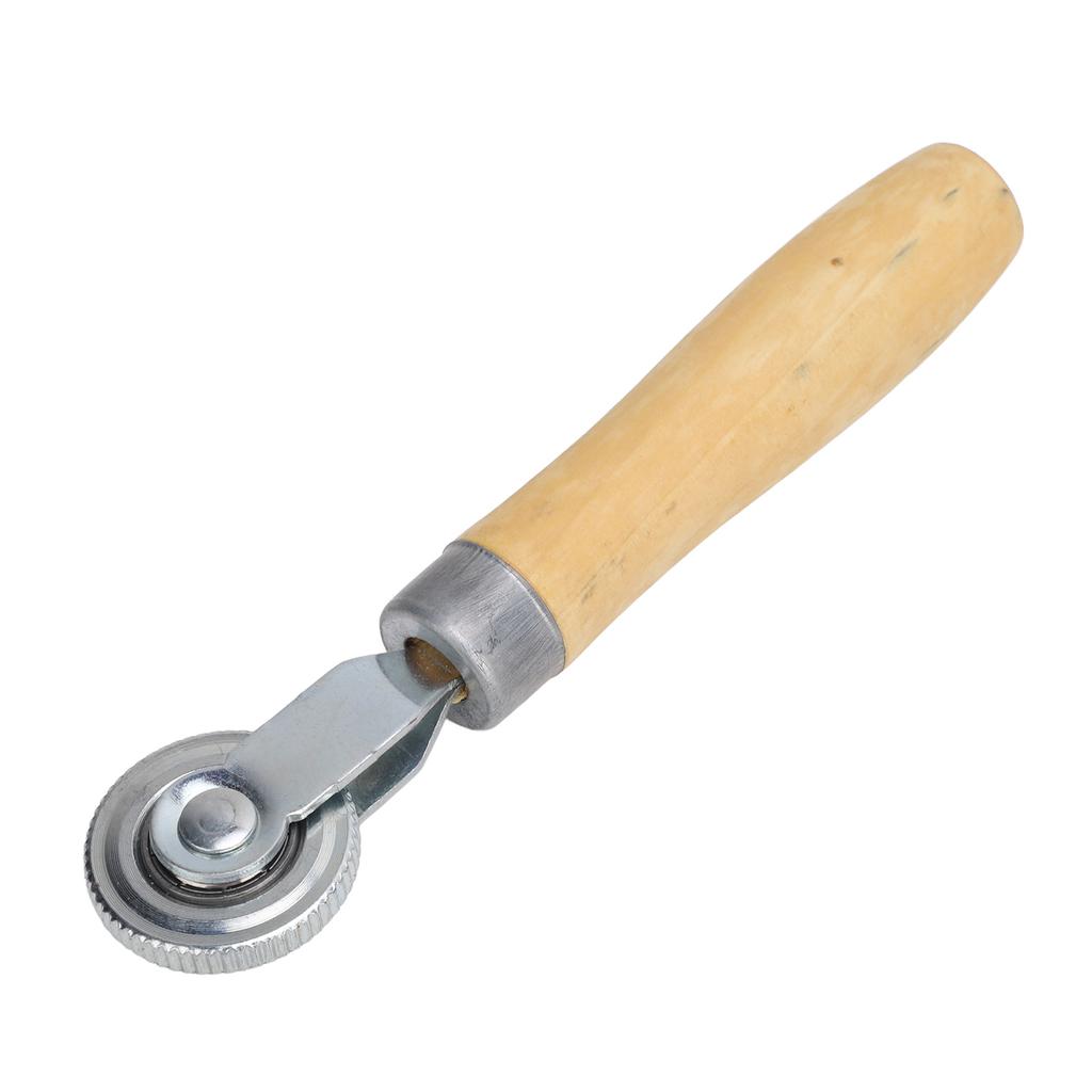 Tire Patch Roller 1 1 2in Dia Wood Handle Universal Fit Comfortable Grip for Cars Motorcycles Bicycles