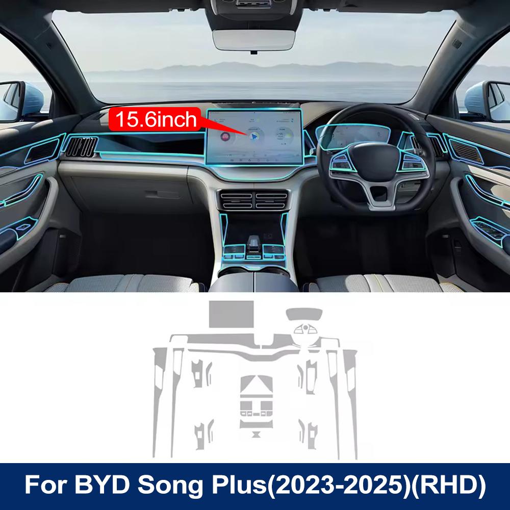 Pellicola Trasparente Anti-Graffio in TPU per Auto Pre-tagliata per Schermo Strumenti di Navigazione LHD RHD Per BYD Seal U/Sealion 6/Song Plus DM-i EV 2021-2025
