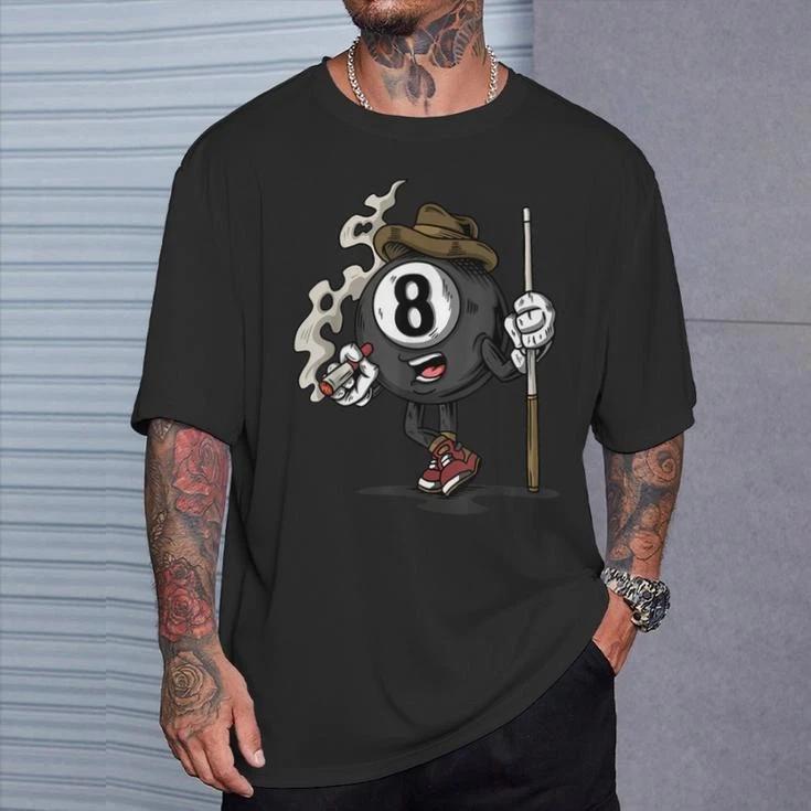Funny 8 Ball Pool Player Eight Ball Billiards Unisex T-Shirt XL