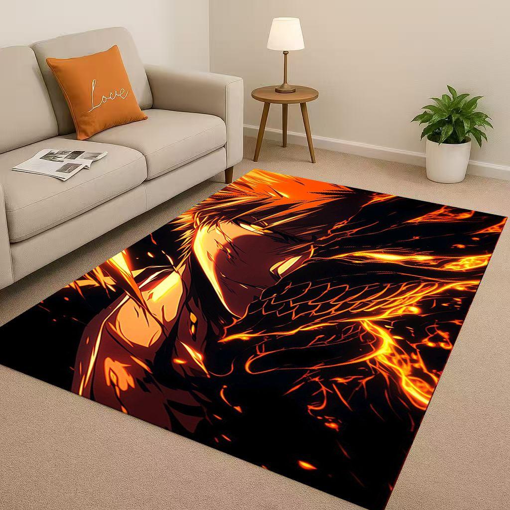 

Anime Bleach Kurosaki Ichigo Cartoon Living Room Non-Slip Area Rug Carpet for Bedroom Sofa,Easy Clean Home Decor Doormat Playmat 40x60cm( 15x23in )