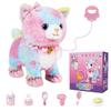 Touch&Voice Controlled Remote Lifelike Walking Cat Toy with Leash,Can Walk, Meow, and Wags Tail, Best Gift for Girls Ages 3+