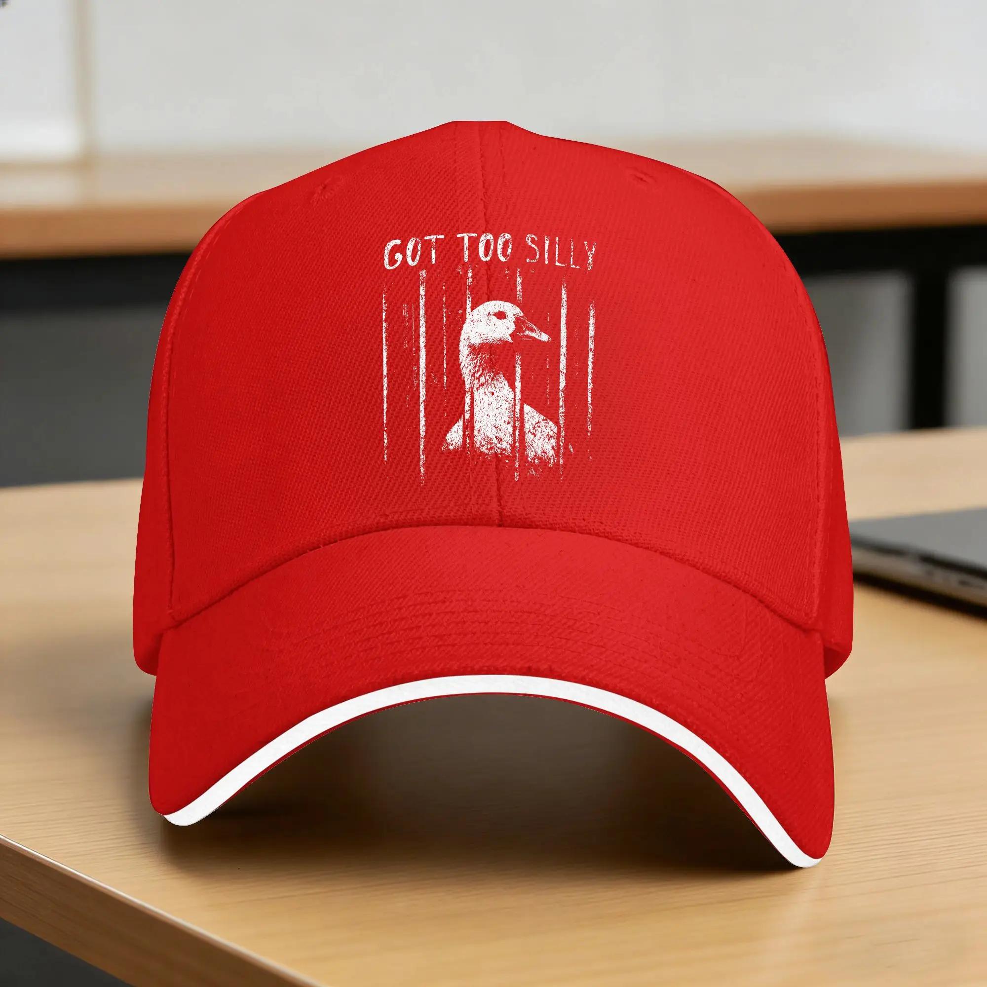 Got Too Silly Goose Meme Funny Goose Jailbird Prison Baseball Cap Outdoor Gym SunProof Unisex Casual Print Snapback Cap One Size