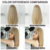 Straight Layered Blonde Wigs With Neat Bangs High Density Synthetic Natural Fake Hair Wig For Women Daily Cosplay Party Wigs
