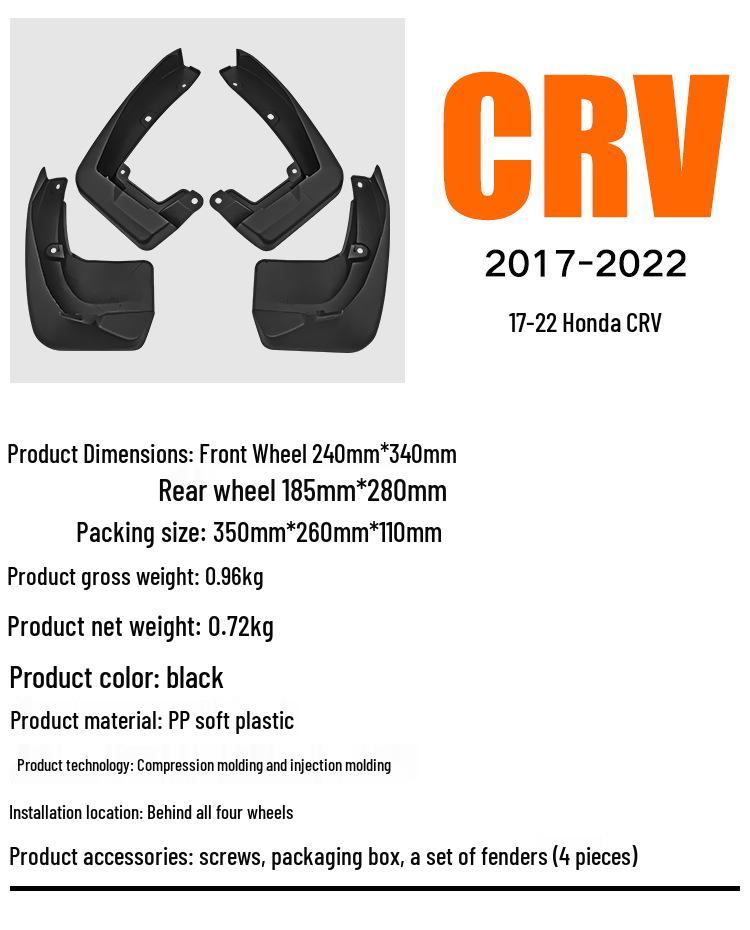 Honda CRV 2017 Tire and Mudguards - Best Seller for Auto Modification