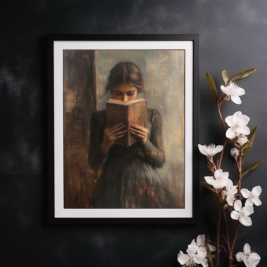 Vintage Woman Portrait Reading Canvas Print Poster Retro Aesthetic for Bedroom Wall Art Home Decor Art Poster Gift-unframed