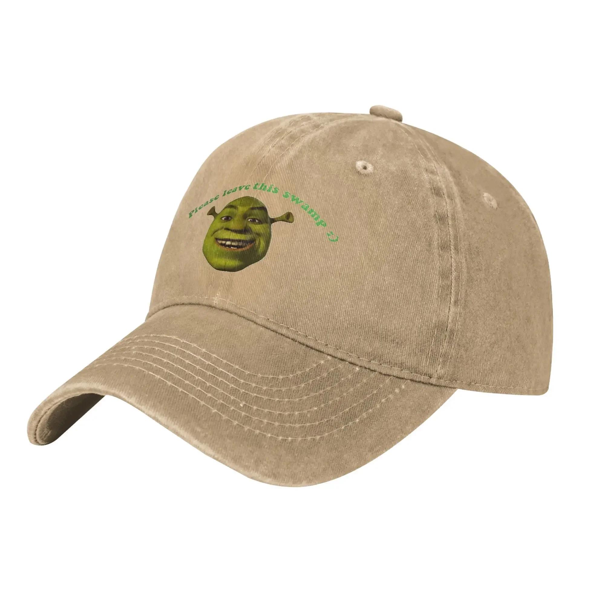 

Shrek Unisex Style Baseball Caps Shreks Cartoon Distressed Denim Caps Hat Casual Outdoor Activities Unstructured Soft Headwear Adjustable