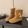 Retro Platform Short Boots Women's Autumn New with Skirt Martin Boots Soft-soled Soft Leather Boots