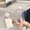 Double-Lid High Borosilicate Glass Travel Cup with Leather Sleeve