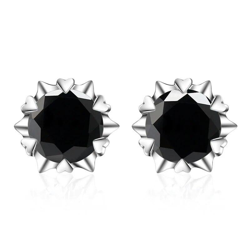 Cercei eleganti, bijuterii din argint S925, cu formă drăguță de fulg de zăpadă de 5 mm și 6,5 mm pentru femei, cupluri, cadouri prietene