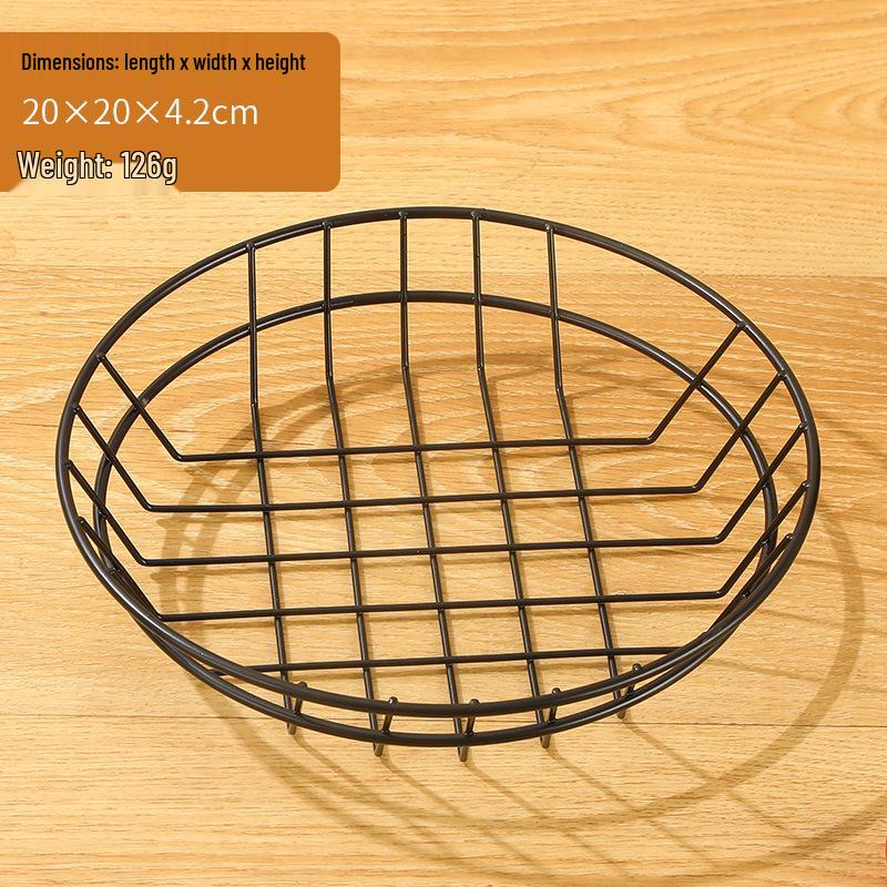 Retro Wrought Iron Snack Basket - French Fry & Fried Chicken Plate for Milk Tea Shops, KTV Bars