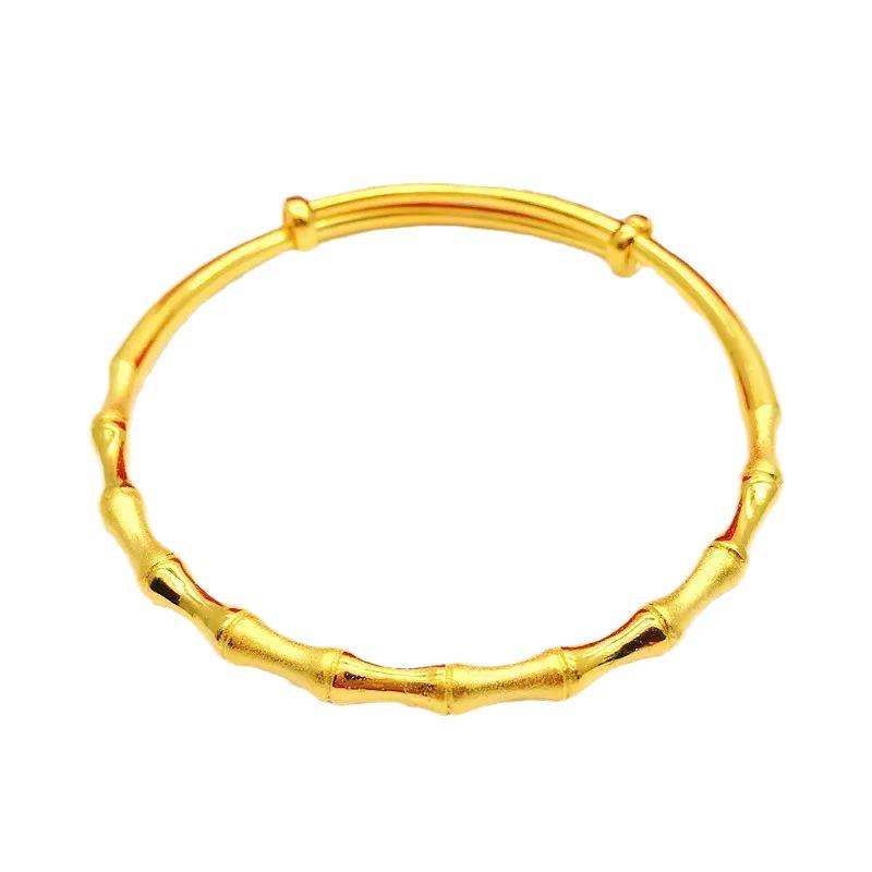 Gold-Plated Floral Bangle, Starry Open Bracelet, Hundred Blessings, Heart Sutra, Bamboo Push-Pull.