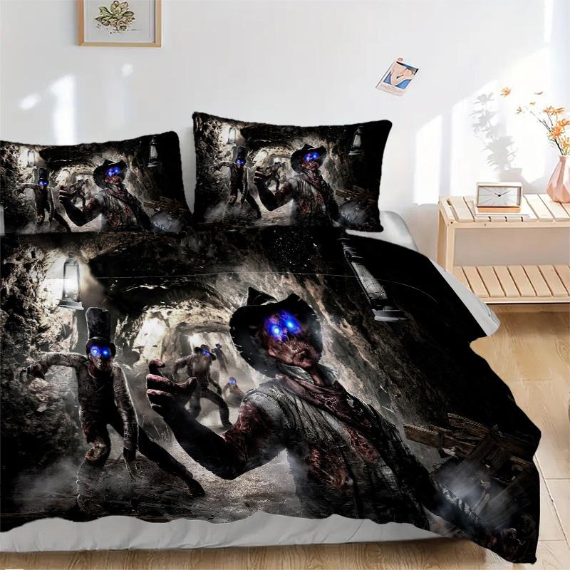 Zombie Adventure Print 3Pcs Bedding Setduvet Cover With 2 Bedropillowcase Home Birthday Gift
