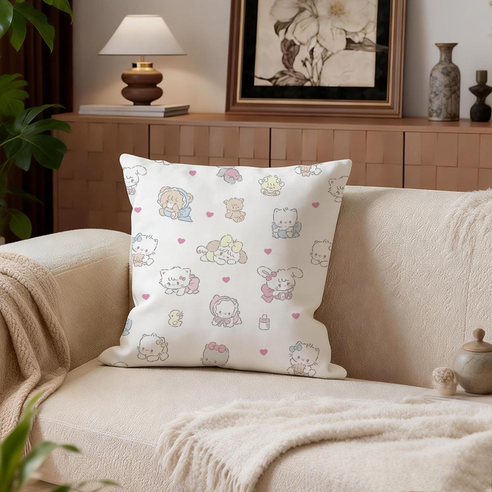 Cute Mikko Cushion Cover Cushion Cover Set 4Pcs 50X50 45X45 40X40 Pillowcase Decorative Sofa Home Decor